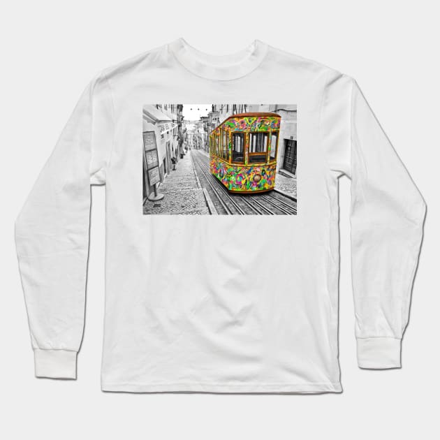 EXTRA - Lisbon Tram Revisited - Colorful Long Sleeve T-Shirt by benheineart